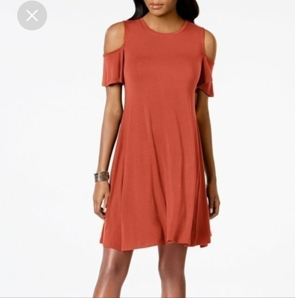 STYLE & CO SIZE M PETITE COLD SHOULDER DRESS‎ SPRING SUMMER MIDI